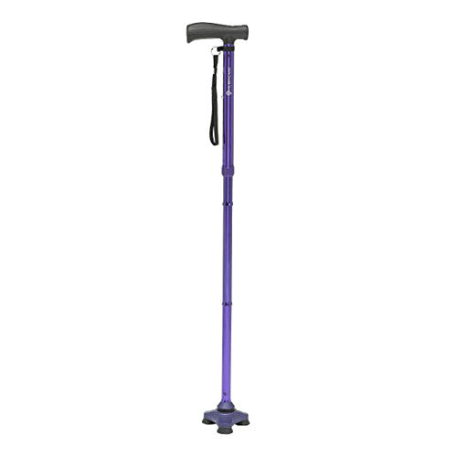 Drive Medical HurryCane Freedom Edition Folding Cane with T Handle, Pathfinder Purple, 1 Ea